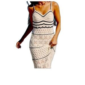 Olive & Oak Cream and Black Midi skirt with top